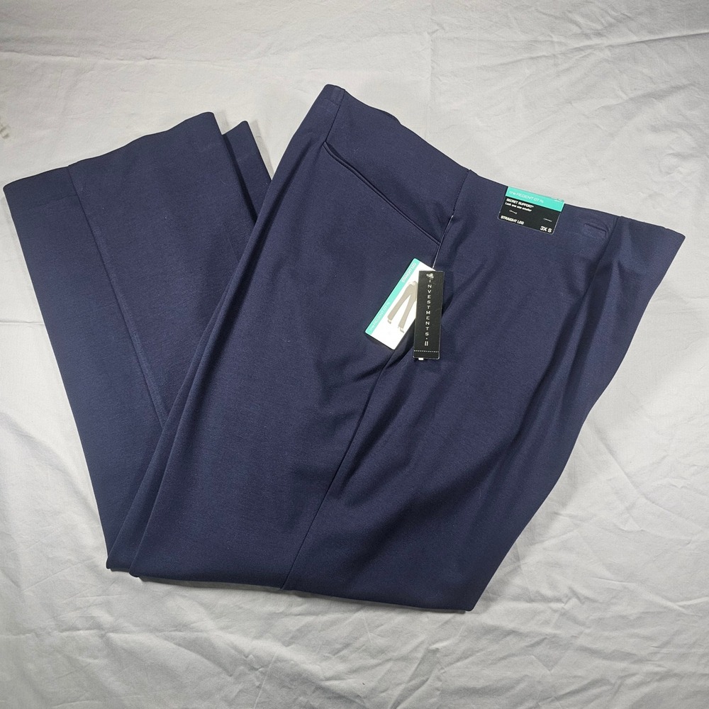 Investments 3X Short Navy The Regent St Fit Straight Leg Pull On Pants NWT 1536